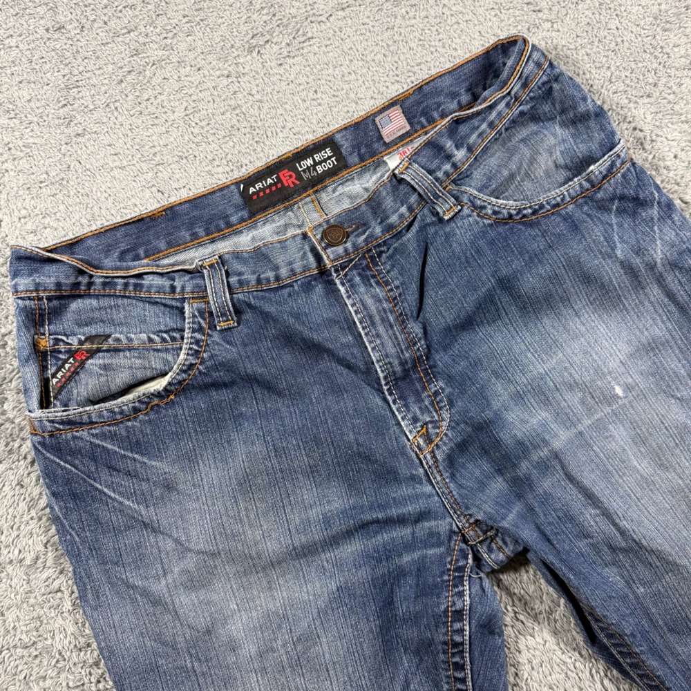 Ariat FR M4 Boot Jeans Mens 38x36 Blue Low Rise Flame Resistant Denim Workwear